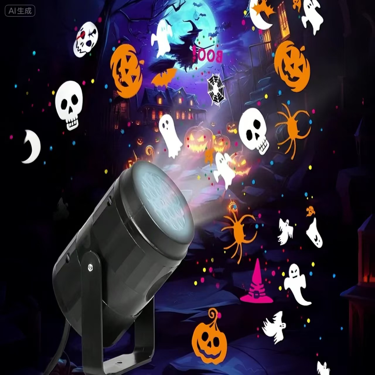 Xmas Outdoor Lighting Decorations - Projektor Śniegu LED na Halloween, Oświetlenie