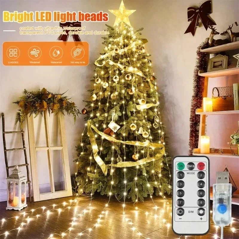 Xmas Outdoor Lighting Decorations - Zasilane przez USB 200LED Lampki w
