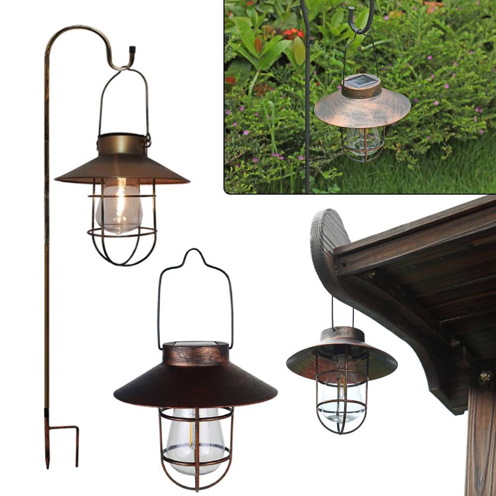 Outdoor Lighting Chandelier - Solarna retro latarnia kempingowa wodoodporne Vintage