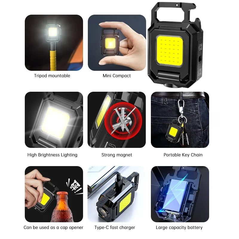 Mini Latarka Brelokowa COB Świ – Outdoor Lighting For Camping recenzja i cena