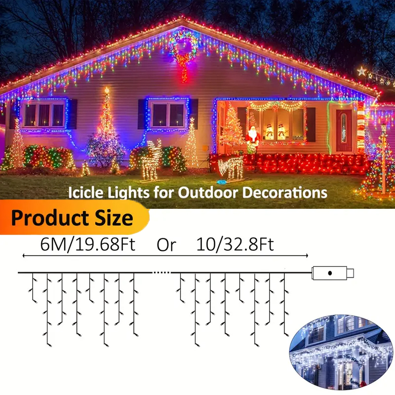 Solarne lampki sopelki, zewnęt – Xmas Outdoor Lighting Decorations recenzja i cena