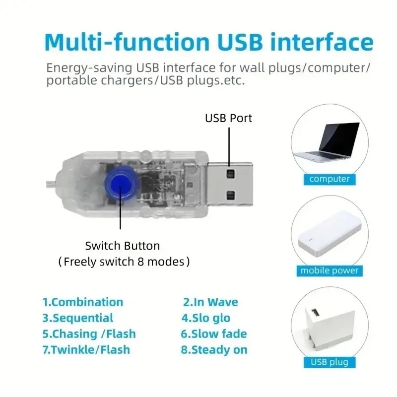 Zasilane przez USB 200LED Lamp – Xmas Outdoor Lighting Decorations recenzja i cena